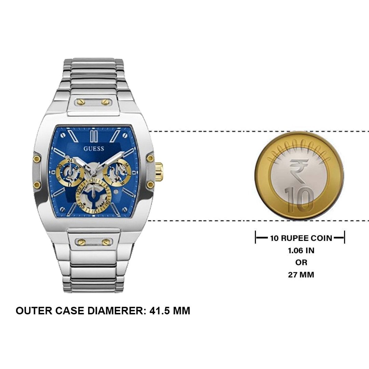  Shop Authentic Guess Phoenix Multifunction Blue Dial Silver Steel Strap Watch For Men - GW0456G5 - Luxxuri