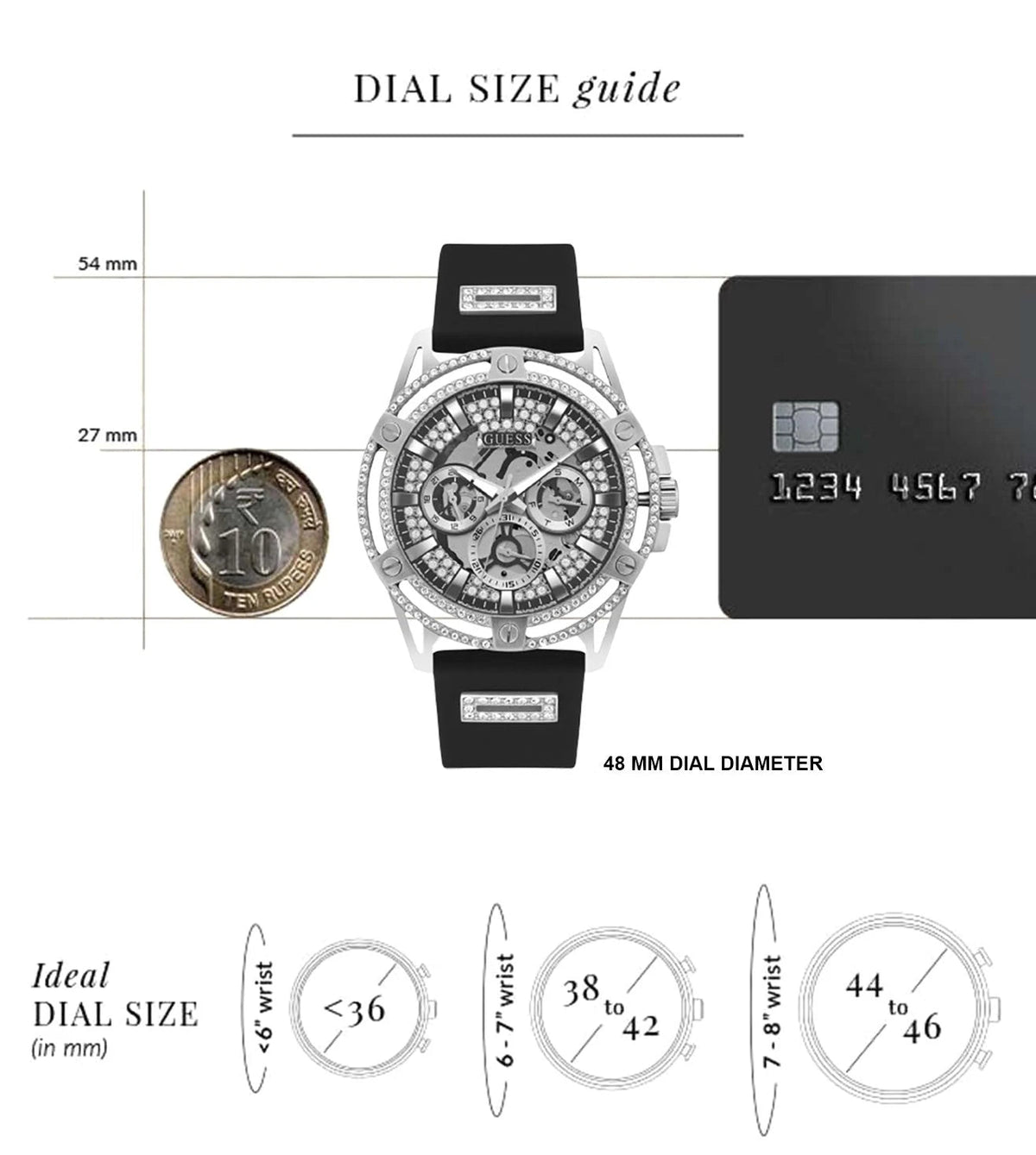  Shop Authentic Guess King Quartz Crystals Silver Dial Black Silicone Strap Watch For Men - GW0537G1 - Luxxuri