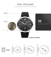 Emporio Armani Ruggero Black Dial Black Leather Strap Watch for Men - AR11193
