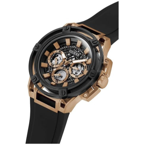  Shop Authentic Guess Matrix Multifunction Black Dial Black Rubber Strap Watch For Men - GW0423G5 - Luxxuri