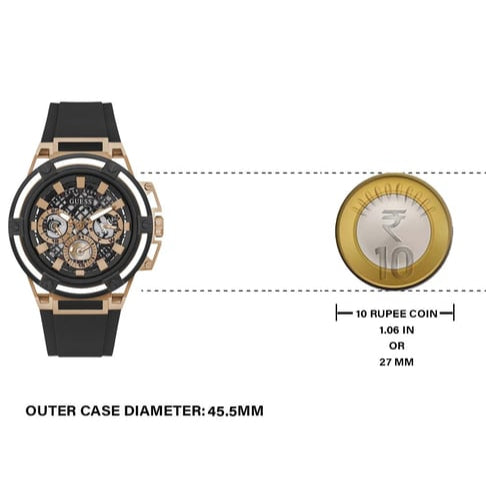  Shop Authentic Guess Matrix Multifunction Black Dial Black Rubber Strap Watch For Men - GW0423G5 - Luxxuri
