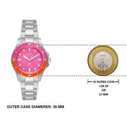  Shop Authentic Fossil Blue Dive Analog Pink Dial Silver Steel Strap Watch For Women - ES5351 - Luxxuri