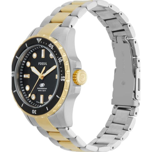  Shop Authentic Fossil Blue Dive Three Hand Black Dial Two Tone Steel Strap Watch For Women - ES5349 - Luxxuri