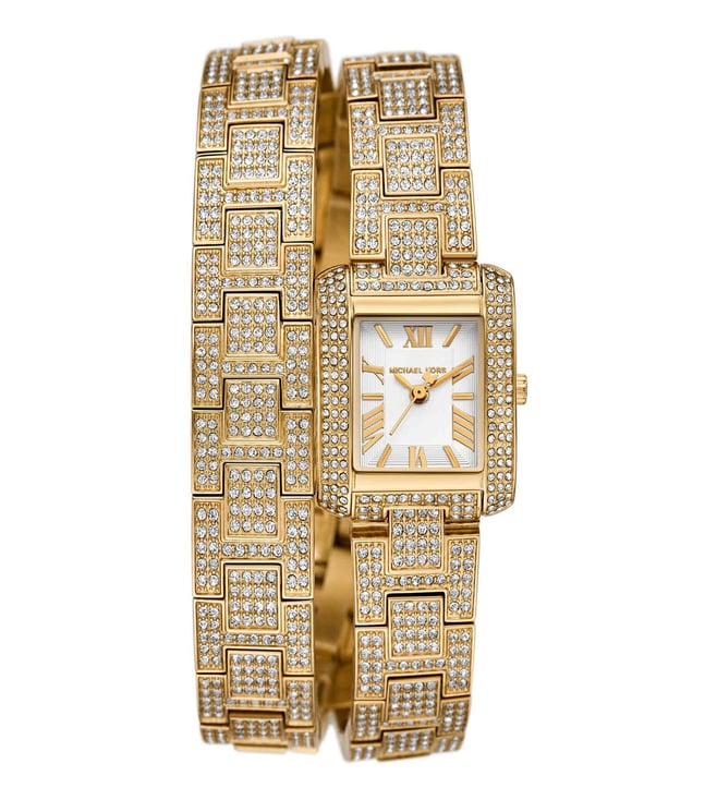  Shop Authentic Michael Kors Emery Analog Crystals White Dial Gold Steel Strap Watch for Women - MK4835 - Luxxuri