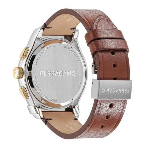  Shop Authentic Salvatore Ferragamo 1927 Chrono Analog Black Dial Brown Leather Strap Watch for Men - SFKZ00323 - Luxxuri