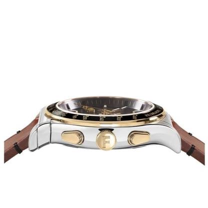 Shop Authentic Salvatore Ferragamo 1927 Chrono Analog Black Dial Brown Leather Strap Watch for Men - SFKZ00323 - Luxxuri