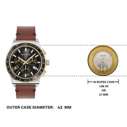  Shop Authentic Salvatore Ferragamo 1927 Chrono Analog Black Dial Brown Leather Strap Watch for Men - SFKZ00323 - Luxxuri