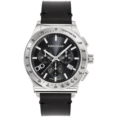  Shop Authentic Salvatore Ferragamo 1927 Chrono Analog Black Dial Black Leather Strap Watch for Men -  SFKZ00123 - Luxxuri