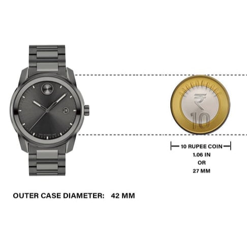  Shop Authentic Movado Bold Verso Grey Dial Grey Steel Strap Watch for Men - 3600860 - Luxxuri
