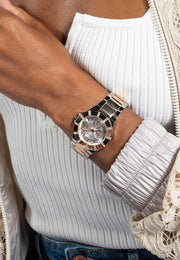  Shop Authentic Guess Sunray Multifunction Crystals Silver Dial Two Tone Steel Strap Watch For Women - GW0616L3 - Luxxuri