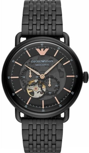  Shop Authentic Emporio Armani Automatic Multifunction Black Dial Black Mesh Bracelet Watch For Men - AR60025 - Luxxuri