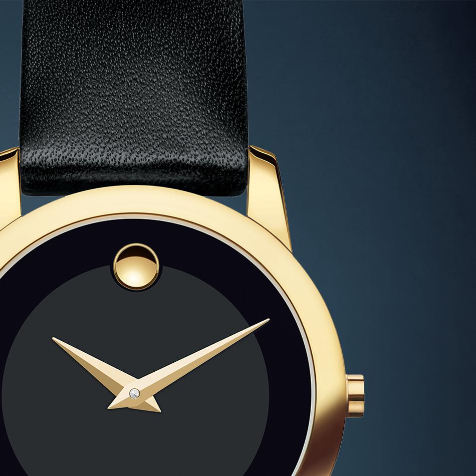  Shop Authentic Movado Museum Classic Black Dial Black Leather Strap Watch For Women - 0606877 - Luxxuri