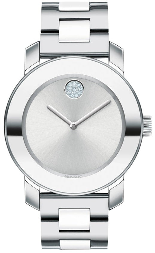  Shop Authentic Movado Bold Ceramic Silver Dial Silver Steel Strap Watch for Women - 3600638 - Luxxuri