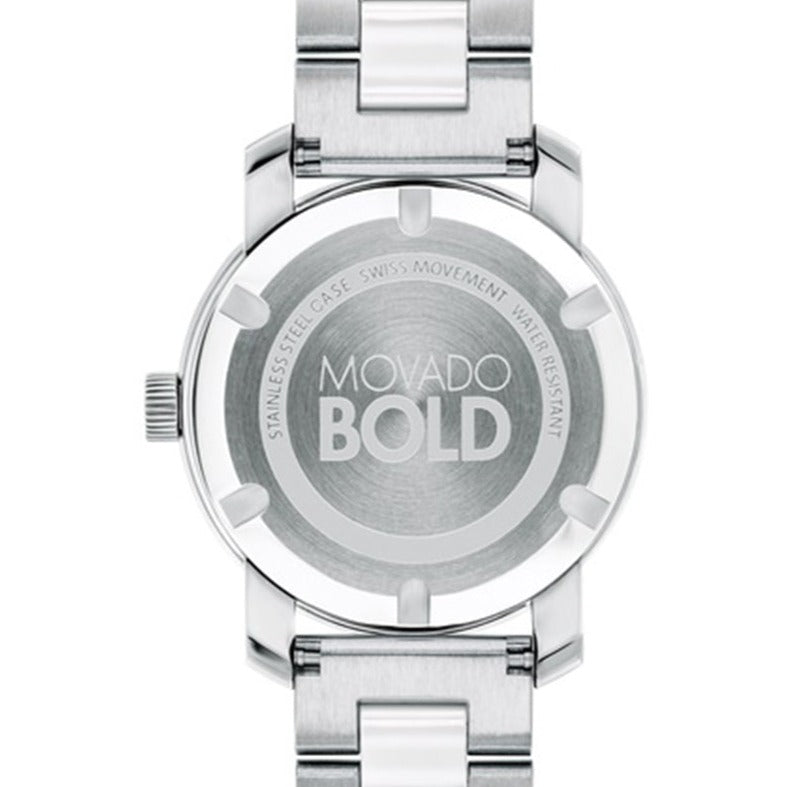  Shop Authentic Movado Bold Ceramic Silver Dial Silver Steel Strap Watch for Women - 3600638 - Luxxuri