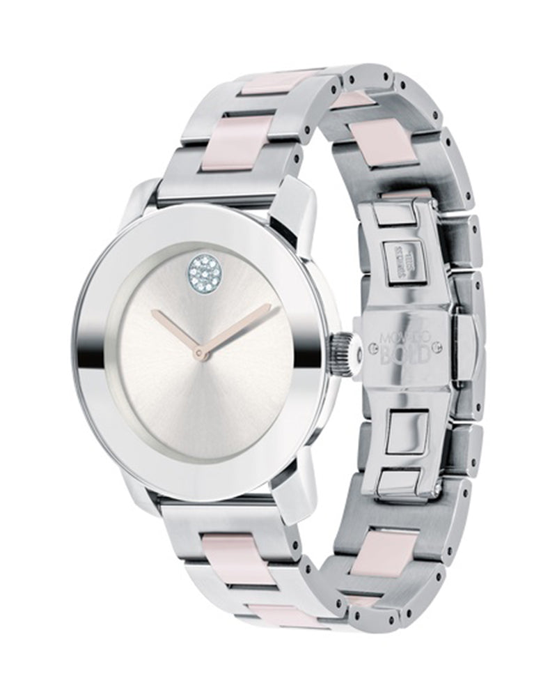  Shop Authentic Movado Bold Silver Dial Two Tone Steel Strap Watch for Women - 3600702 - Luxxuri