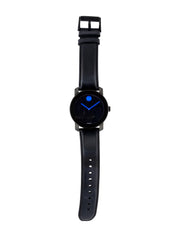  Shop Authentic Movado Bold Metallic Blue Dial Black Leather Strap Watch for Men - 3600137 - Luxxuri