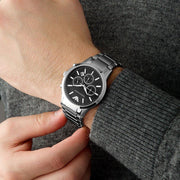  Shop Authentic Emporio Armani Classic Chronograph Black Dial Silver Steel Strap Watch For Men - AR2434 - Luxxuri