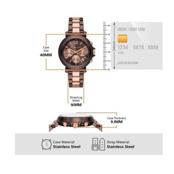  Shop Authentic Michael Kors Maren Chronograph Brown Dial Two Tone Steel Strap Watch for Women - MK7496 - Luxxuri