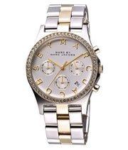  Shop Authentic Marc Jacobs Henry Chronograph Silver Dial Two Tone Steel Strap Watch for Women - MBM3197 - Luxxuri