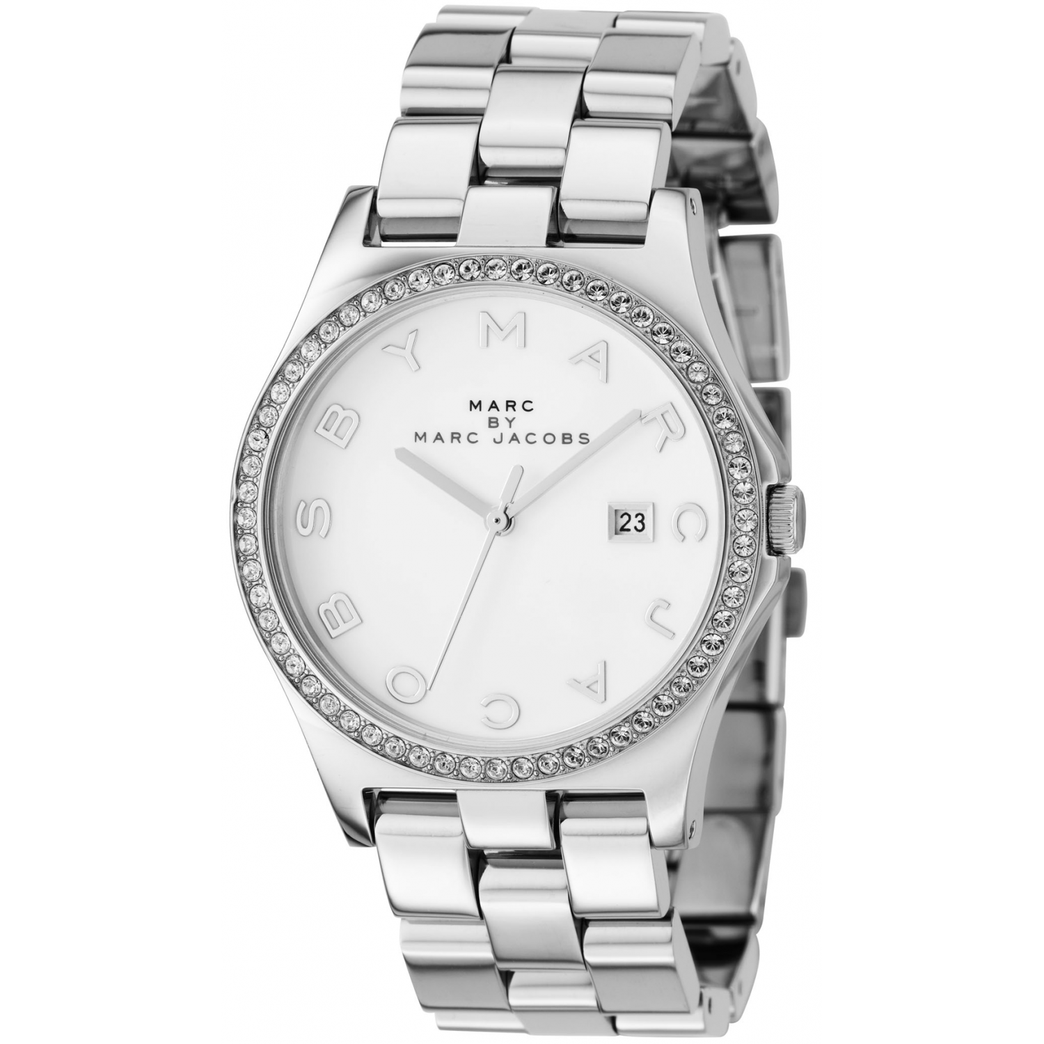  Shop Authentic Marc Jacobs Henry Diamonds White Dial Silver Steel Strap Watch for Women - MBM3044 - Luxxuri