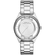  Shop Authentic Marc Jacobs Tether Transparent Silver Dial Silver Steel Strap Watch for Women - MBM3412 - Luxxuri