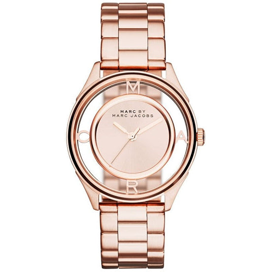  Shop Authentic Marc Jacobs Tether Transparent Rose Gold Dial Rose Gold Steel Strap Watch for Women - MBM3414 - Luxxuri