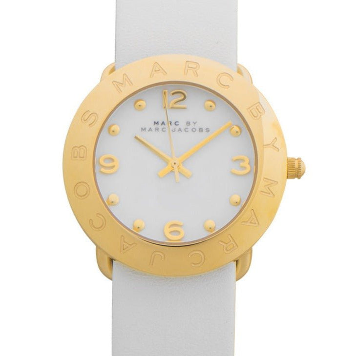  Shop Authentic Marc Jacobs Amy White Dial White Leather Strap Watch for Women - MBM1150 - Luxxuri