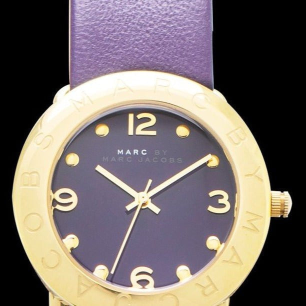  Shop Authentic Marc Jacobs Amy Purple Dial Purple Leather Strap Watch for Women - MBM1151 - Luxxuri