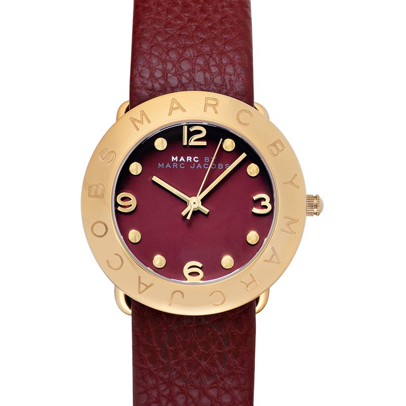  Shop Authentic Marc Jacobs Amy Red Dial Burgundy Leather Strap Watch for Women - MBM1152 - Luxxuri