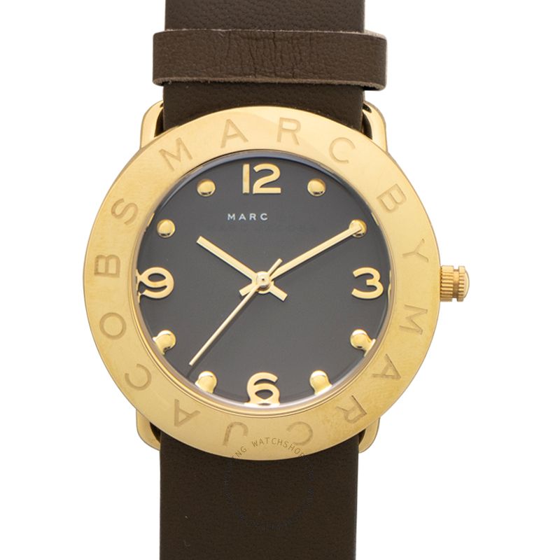  Shop Authentic Marc Jacobs Amy Grey Dial Grey Leather Strap Watch for Women - MBM1153 - Luxxuri