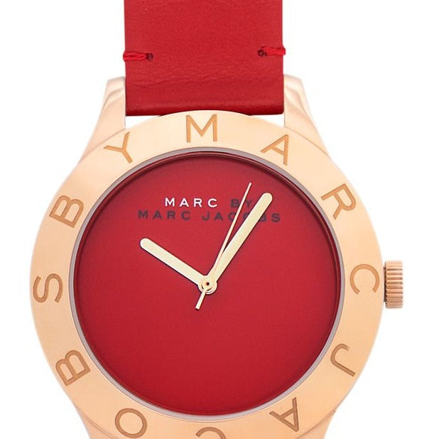 Shop Authentic Marc Jacobs Blade Red Dial Red Leather Strap Watch for Women - MBM1204 - Luxxuri