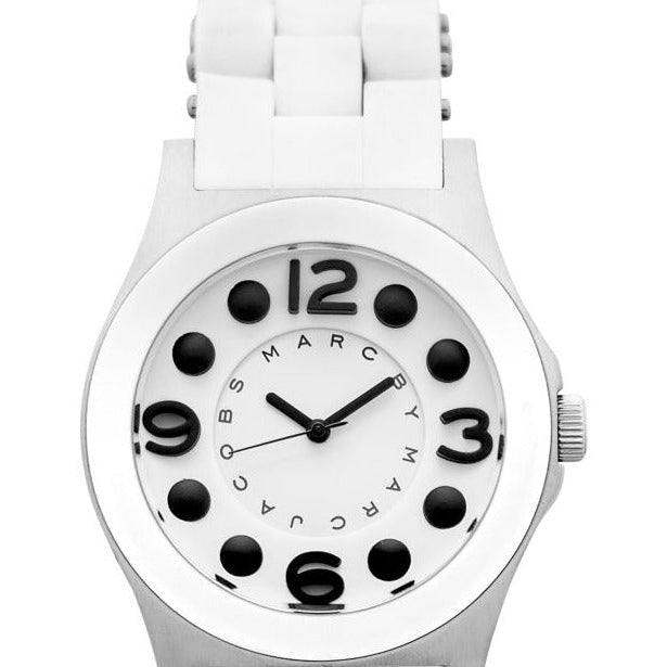  Shop Authentic Marc Jacobs Rock White Dial White Silicone Strap Watch for Women - MBM2532 - Luxxuri