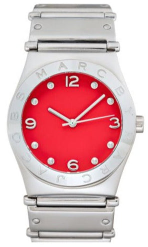 Shop Authentic Marc Jacobs Classic Red Dial Silver Steel Strap Watch for Women - MBM3031 - Luxxuri
