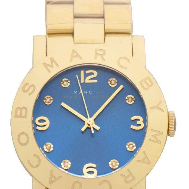 Shop Authentic Marc Jacobs Amy Blue Dial Gold Steel Strap Watch for Women - MBM3303 - Luxxuri