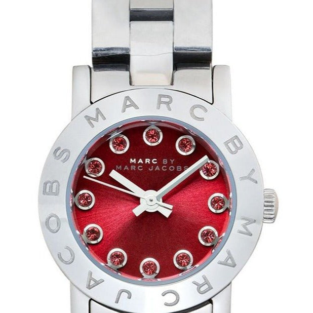  Shop Authentic Marc Jacobs Amy Red Dial Silver Steel Strap Watch for Women - MBM3335 - Luxxuri