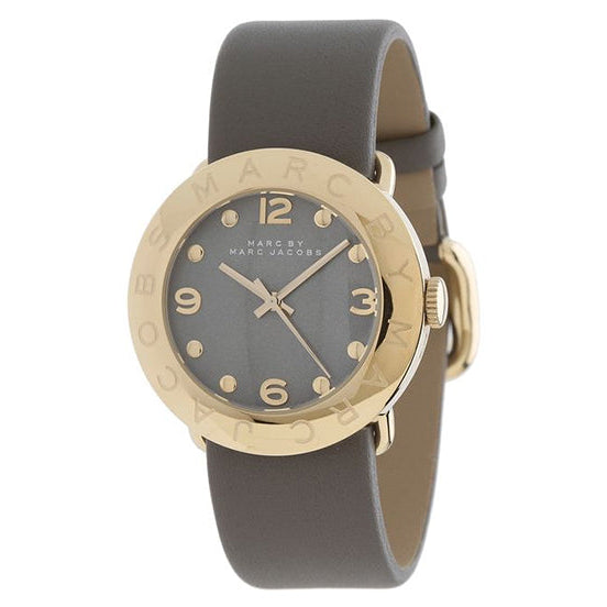  Shop Authentic Marc Jacobs Amy Grey Dial Grey Leather Strap Watch for Women - MBM1287 - Luxxuri