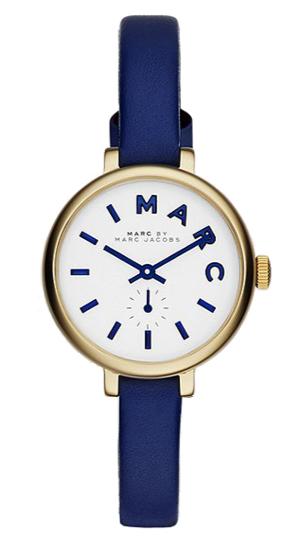  Shop Authentic Marc Jacobs Sally White Dial Blue Leather Strap Watch for Women - MBM1354 - Luxxuri
