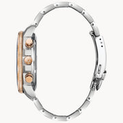  Shop Authentic Fossil Perfect Boyfriend Mother of Pearl Dial Two Tone Steel Strap Watch for Women - ES4135 - Luxxuri