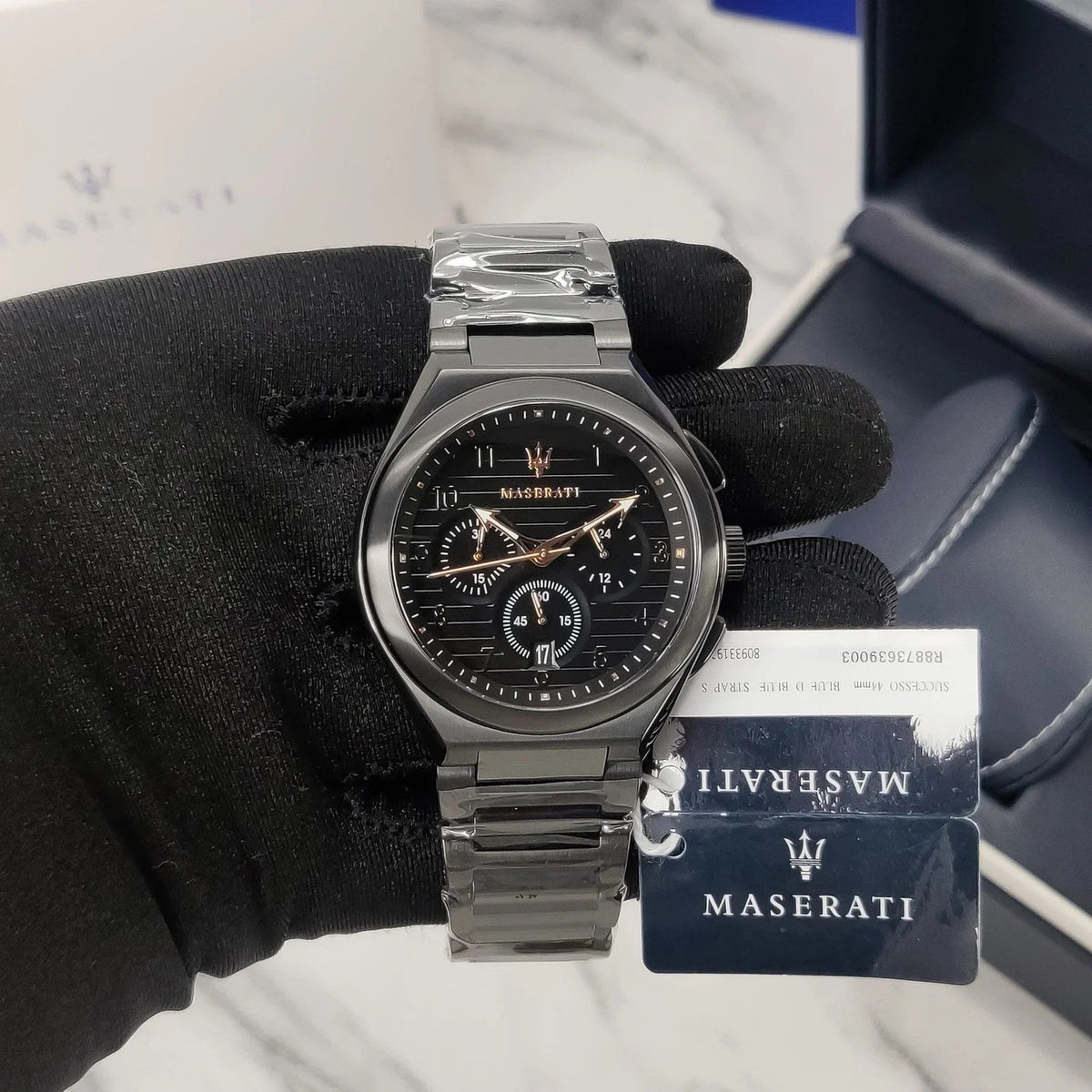 Shop Authentic Maserati Triconic Quartz Black Dial Black Steel Strap Watch For Men - R8873639003 - Luxxuri