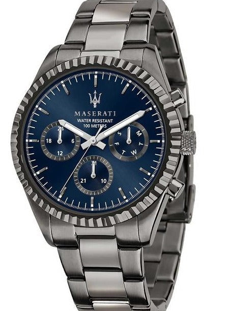  Shop Authentic Maserati Competizione Blue Dial Grey Steel Strap Watch For Men - R8853100019 - Luxxuri