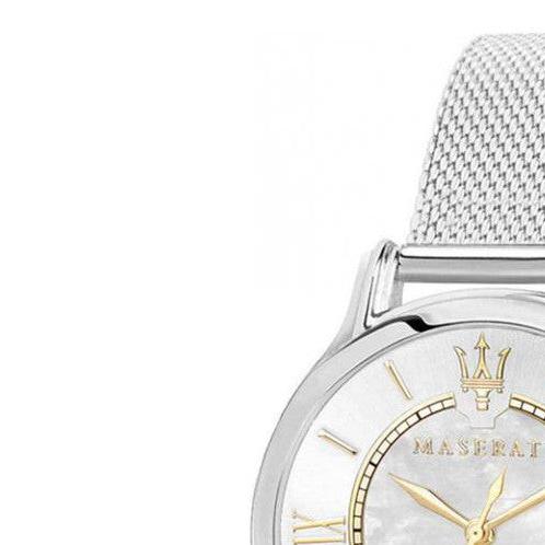  Shop Authentic Maserati Epoca Mother of Pearl Dial Silver Mesh Strap Watch For Women - R8853118504 - Luxxuri