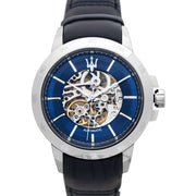  Shop Authentic Maserati Ingegno Automatic Blue Skeleton Dial Black Leather Strap Watch For Men - R8821119004 - Luxxuri