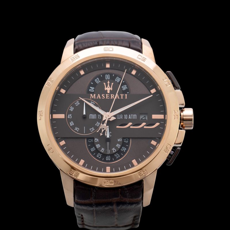  Shop Authentic Maserati Ingegno Chronograph Brown Dial Brown Leather Strap Watch For Men - R8871619001 - Luxxuri