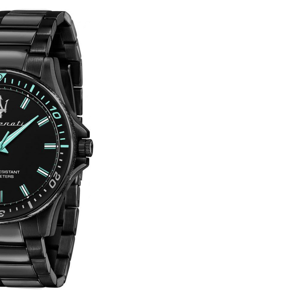 Shop Authentic Maserati SFIDA Aqua Edition Analog Black Dial Black Steel Strap Watch For Men - R8853144001 - Luxxuri