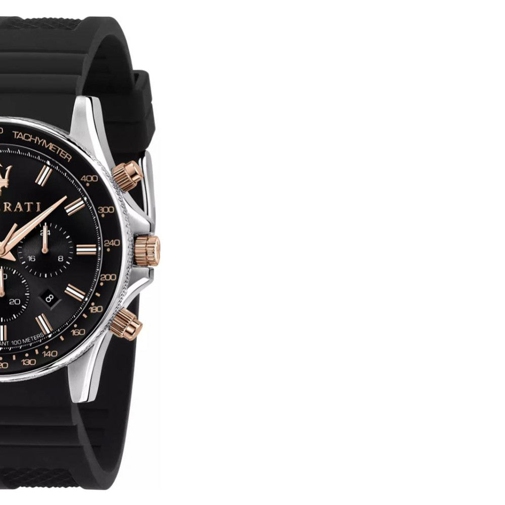  Shop Authentic Maserati SFIDA 44mm Black Silicon Chronograph Watch For Men - R8871640002 - Luxxuri