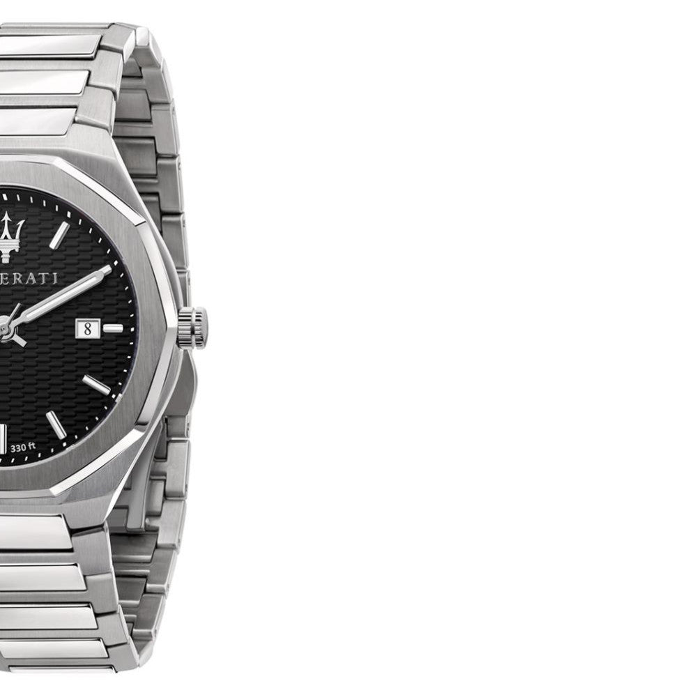  Shop Authentic Maserati Stile Analog Black Dial Silver Steel Strap Watch For Men - R8853142003 - Luxxuri