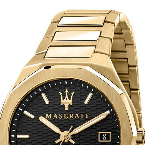  Shop Authentic Maserati Stile Black Dial Gold Steel Strap Watch For Men - R8853142004 - Luxxuri