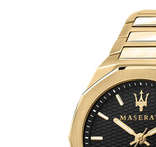  Shop Authentic Maserati Stile Black Dial Gold Steel Strap Watch For Men - R8853142004 - Luxxuri