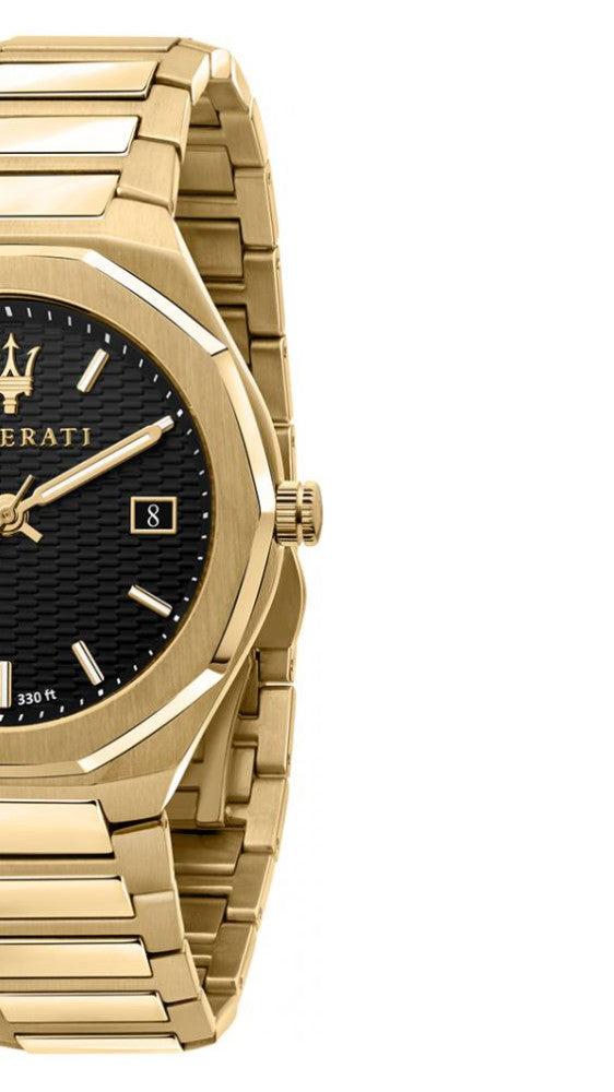  Shop Authentic Maserati Stile Black Dial Gold Steel Strap Watch For Men - R8853142004 - Luxxuri