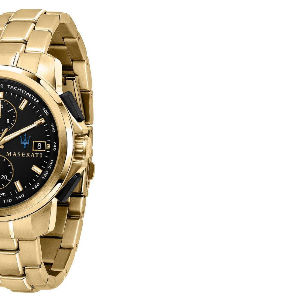  Shop Authentic Maserati Successo Black Dial Gold Stainless Steel Watch For Men - R8873645002 - Luxxuri